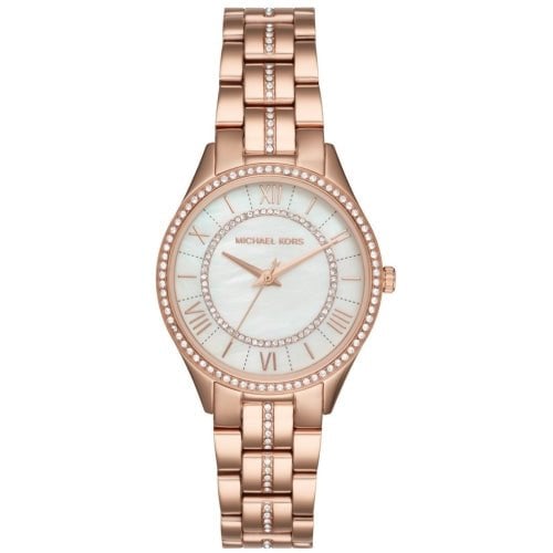Michael Kors Ladies Lauryn Rose Gold/Mother-of-Pearl Watch - MK3716